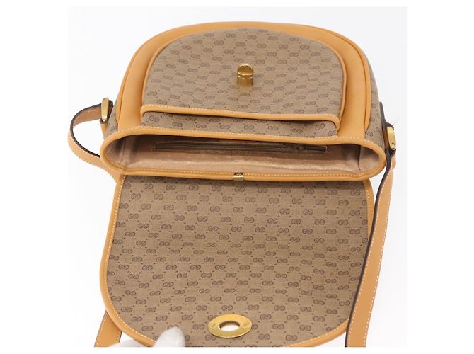 GUCCI Micro GG Supreme Schultertasche PVC Beige Gold 001 084 0259 Auth SW2278 Golden - Ansicht 15