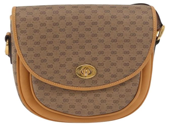 GUCCI Micro GG Supreme Schultertasche PVC Beige Gold 001 084 0259 Auth SW2278 Golden - Ansicht 2