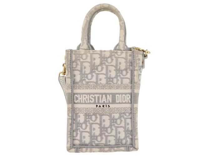 Borsa libro verticale in tela Trotter Christian Dior Mini Borsa 2way Auth BAZ782A Marrone D'oro - vista 2