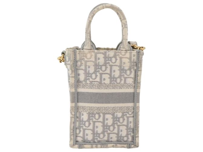Borsa libro verticale in tela Trotter Christian Dior Mini Borsa 2way Auth BAZ782A Marrone D'oro - vista 3