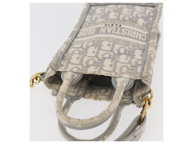 Borsa libro verticale in tela Trotter Christian Dior Mini Borsa 2way Auth BAZ782A Marrone D'oro - vista 6