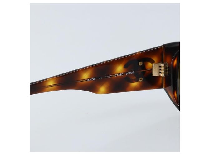 Gafas de sol CHANEL COCO de plástico marrón 01450 91235 CC Auth BA11839 Castaño - vista 10
