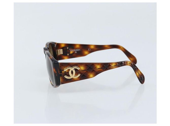 Gafas de sol CHANEL COCO de plástico marrón 01450 91235 CC Auth BA11839 Castaño - vista 4