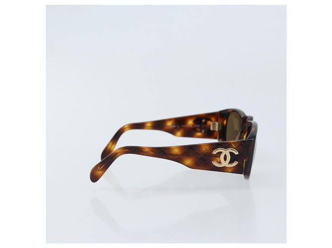 Gafas de sol CHANEL COCO de plástico marrón 01450 91235 CC Auth BA11839 Castaño - vista 5