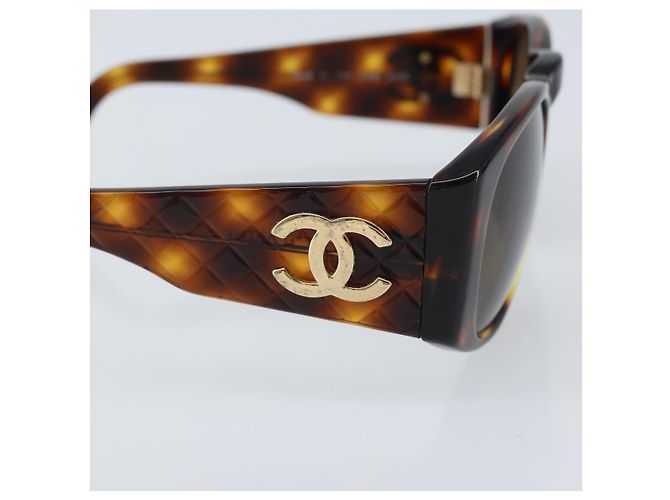 Gafas de sol CHANEL COCO de plástico marrón 01450 91235 CC Auth BA11839 Castaño - vista 8