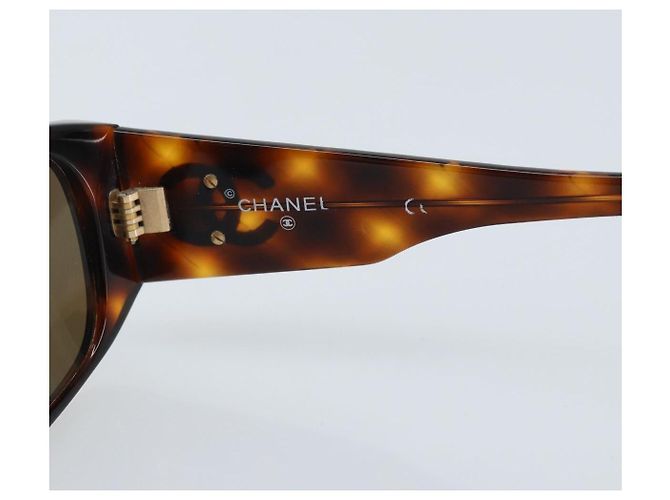 Gafas de sol CHANEL COCO de plástico marrón 01450 91235 CC Auth BA11839 Castaño - vista 9