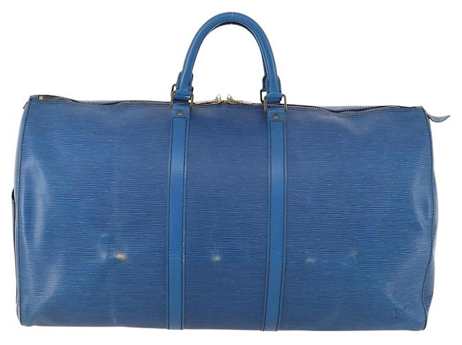 LOUIS VUITTON Epi Keepall 55 Bolsa Boston Azul Toledo M42955 LV Auth BA11448 - vista 3