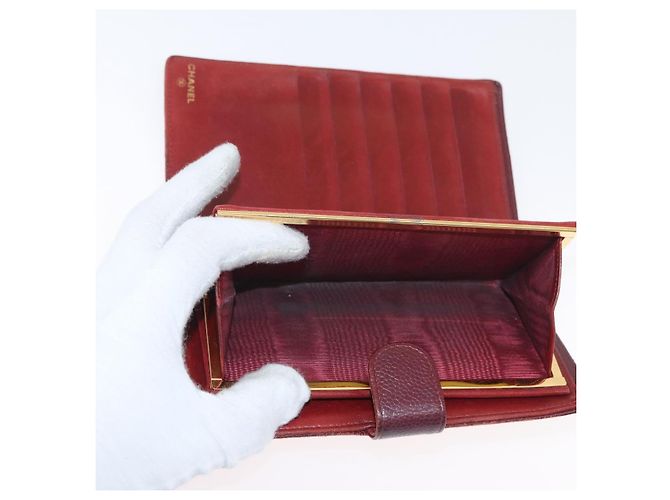 Portafoglio CHANEL Pelle 6 Set Blu Nero Rosso CC Auth BA11504 - vista 15