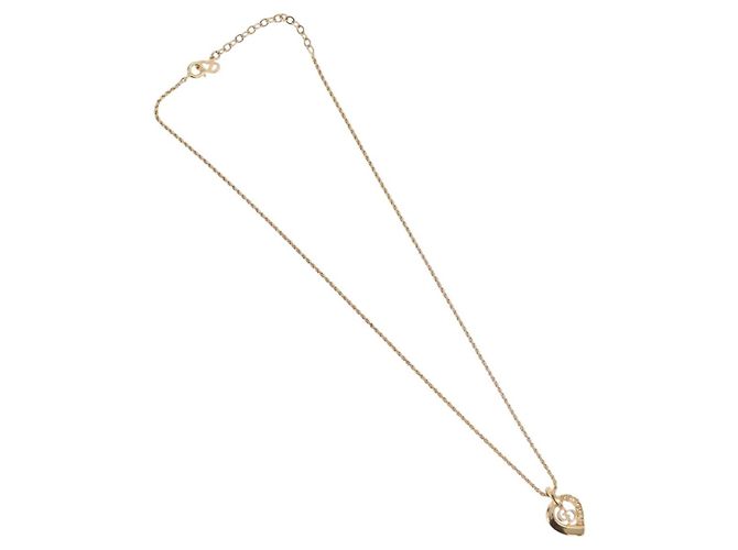 Collana Christian Dior metallo oro Auth mr2291 D'oro - vista 2