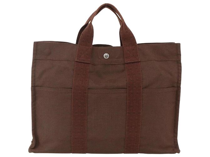 Hermès HERMES Borsa a Mano Her Line MM Tela Marrone Argento Auth ARZ910 - vista 2