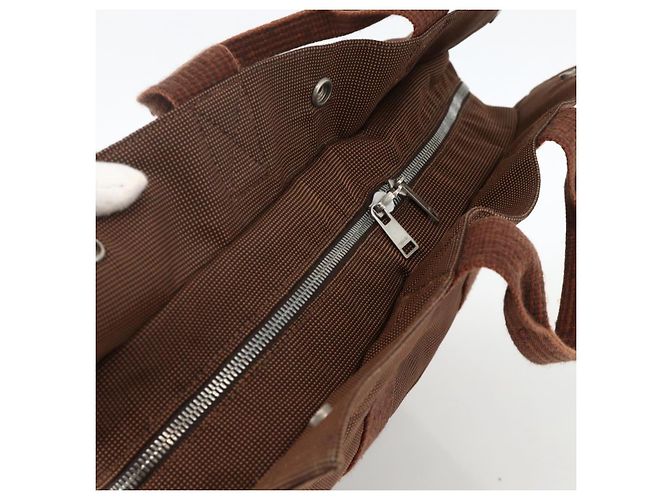 Hermès HERMES Borsa a Mano Her Line MM Tela Marrone Argento Auth ARZ910 - vista 6