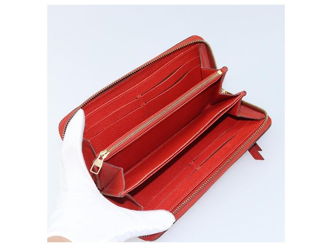 LOUIS VUITTON Zippy Lang Wallet Monogram Empreinte Rot M60737 LV Auth BA11507 - Ansicht 13