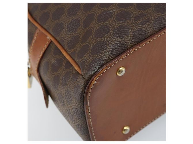 Céline Borsa a mano in tela Macadam CELINE in pelle PVC marrone oro Auth mr2265 D'oro - vista 11