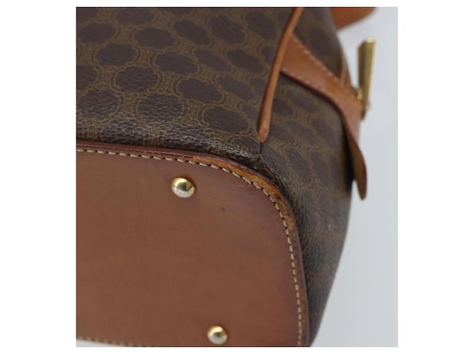 Céline Borsa a mano in tela Macadam CELINE in pelle PVC marrone oro Auth mr2265 D'oro - vista 12