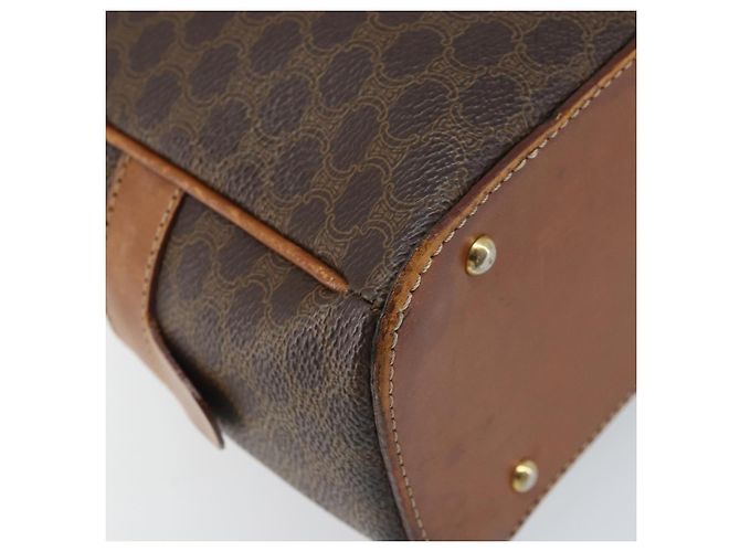 Céline Borsa a mano in tela Macadam CELINE in pelle PVC marrone oro Auth mr2265 D'oro - vista 13