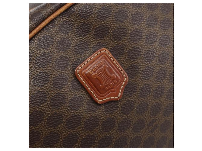 Céline Borsa a mano in tela Macadam CELINE in pelle PVC marrone oro Auth mr2265 D'oro - vista 14