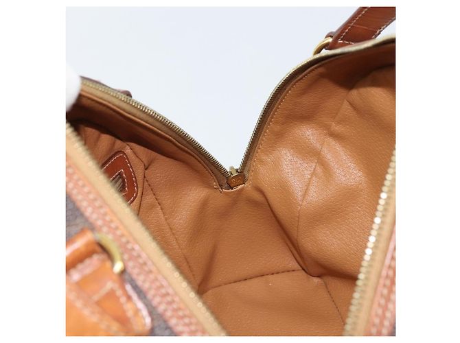Céline Borsa a mano in tela Macadam CELINE in pelle PVC marrone oro Auth mr2265 D'oro - vista 18