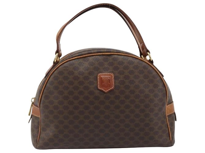 Céline Borsa a mano in tela Macadam CELINE in pelle PVC marrone oro Auth mr2265 D'oro - vista 2