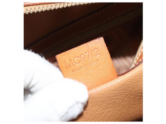 Céline Borsa a mano in tela Macadam CELINE in pelle PVC marrone oro Auth mr2265 D'oro - vista 22