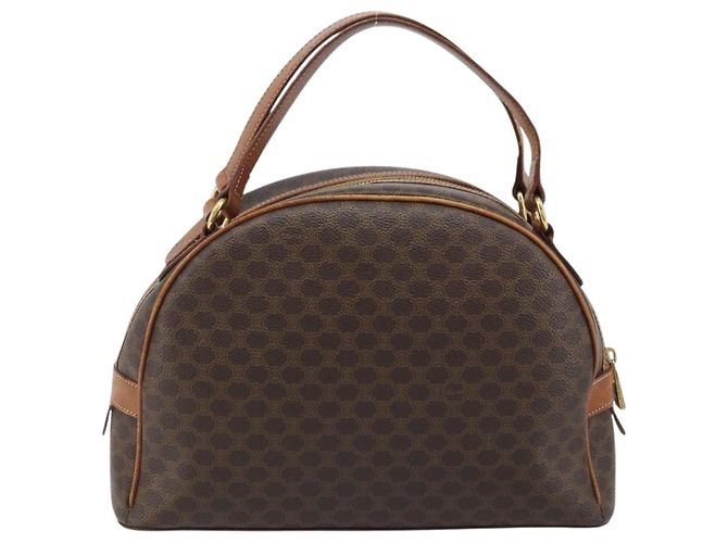 Céline Borsa a mano in tela Macadam CELINE in pelle PVC marrone oro Auth mr2265 D'oro - vista 3