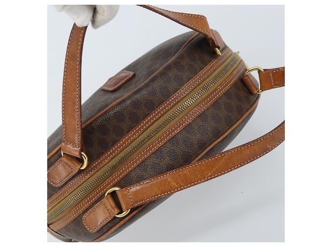 Céline Borsa a mano in tela Macadam CELINE in pelle PVC marrone oro Auth mr2265 D'oro - vista 6