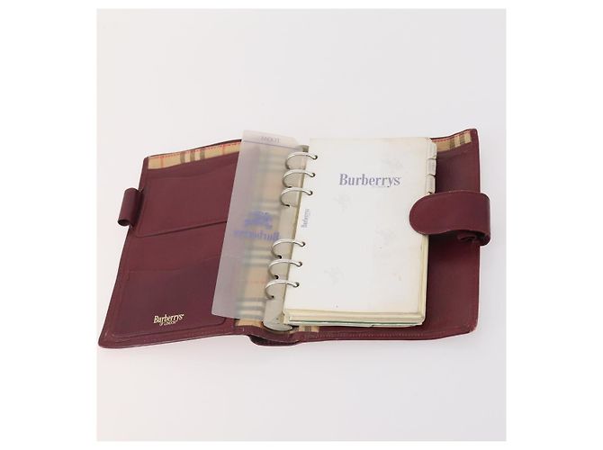 Borsa a mano Burberry Nova Check in tela e pelle 3 pezzi Beige Rosso Auth mr2263 - vista 13
