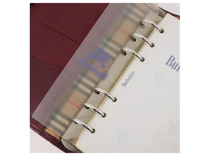 Borsa a mano Burberry Nova Check in tela e pelle 3 pezzi Beige Rosso Auth mr2263 - vista 14