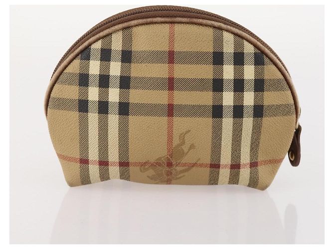 Borsa a mano Burberry Nova Check in tela e pelle 3 pezzi Beige Rosso Auth mr2263 - vista 16