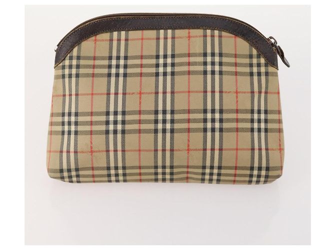 Borsa a mano Burberry Nova Check in tela e pelle 3 pezzi Beige Rosso Auth mr2263 - vista 3
