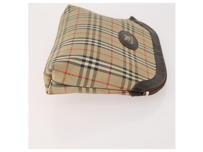 Borsa a mano Burberry Nova Check in tela e pelle 3 pezzi Beige Rosso Auth mr2263 - vista 4