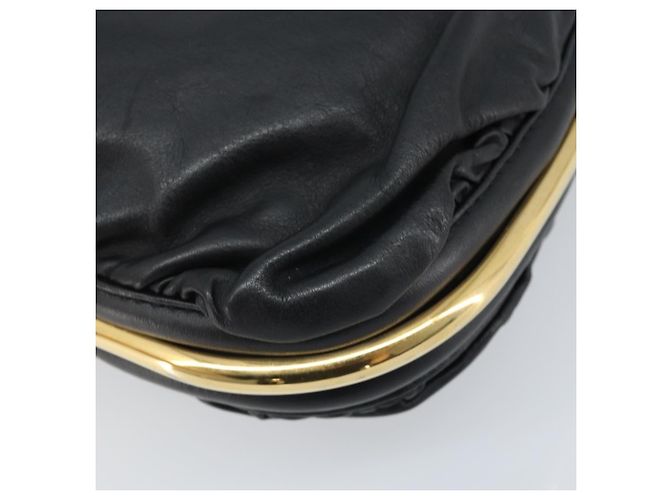 Borsa a Spalla in Pelle Nera e Oro Jimmy Choo Auth YKZ210 Nero D'oro - vista 10
