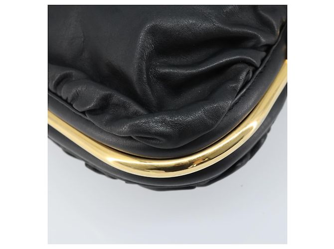 Borsa a Spalla in Pelle Nera e Oro Jimmy Choo Auth YKZ210 Nero D'oro - vista 11