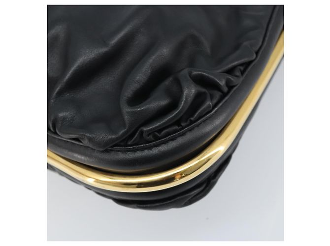 Borsa a Spalla in Pelle Nera e Oro Jimmy Choo Auth YKZ210 Nero D'oro - vista 12