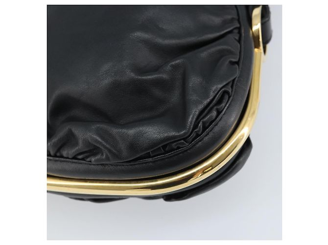 Borsa a Spalla in Pelle Nera e Oro Jimmy Choo Auth YKZ210 Nero D'oro - vista 13