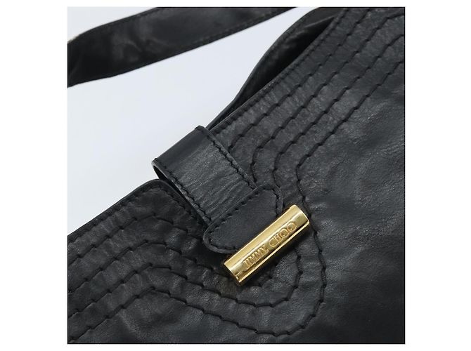 Borsa a Spalla in Pelle Nera e Oro Jimmy Choo Auth YKZ210 Nero D'oro - vista 14