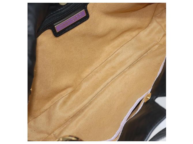 Borsa a Spalla in Pelle Nera e Oro Jimmy Choo Auth YKZ210 Nero D'oro - vista 16