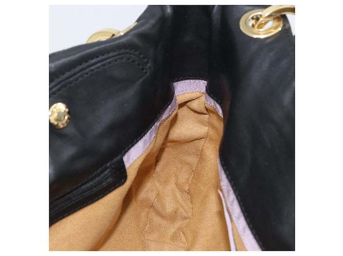 Borsa a Spalla in Pelle Nera e Oro Jimmy Choo Auth YKZ210 Nero D'oro - vista 17