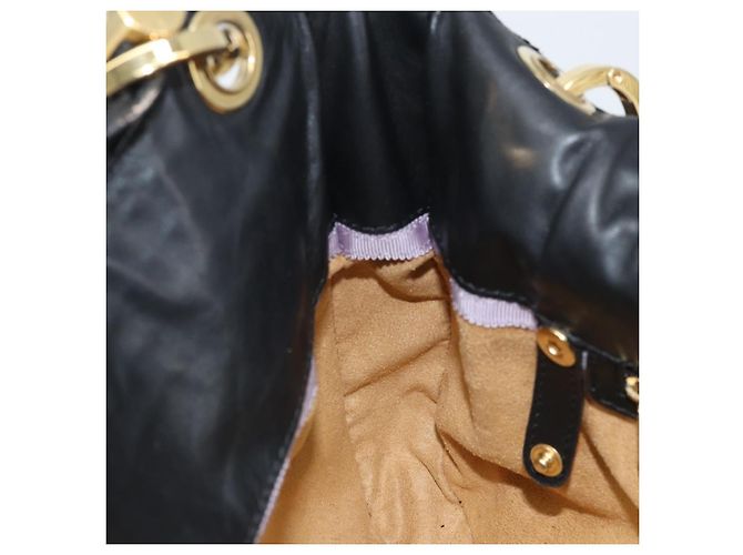 Borsa a Spalla in Pelle Nera e Oro Jimmy Choo Auth YKZ210 Nero D'oro - vista 18