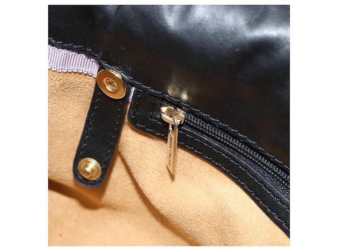Borsa a Spalla in Pelle Nera e Oro Jimmy Choo Auth YKZ210 Nero D'oro - vista 19