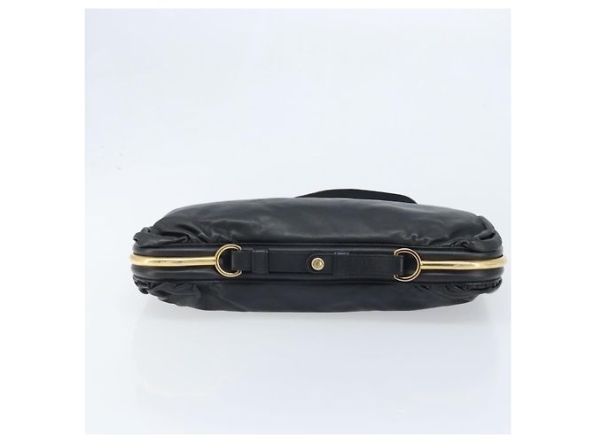 Borsa a Spalla in Pelle Nera e Oro Jimmy Choo Auth YKZ210 Nero D'oro - vista 9