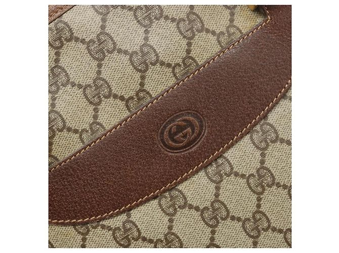 Gucci Borsa Tote GG Supreme in PVC beige e oro 002 39 6130 Auth BA11743 D'oro - vista 15
