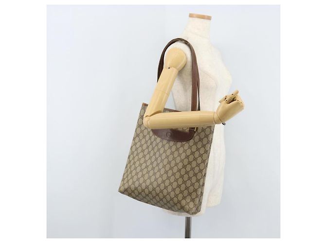 Gucci Borsa Tote GG Supreme in PVC beige e oro 002 39 6130 Auth BA11743 D'oro - vista 22