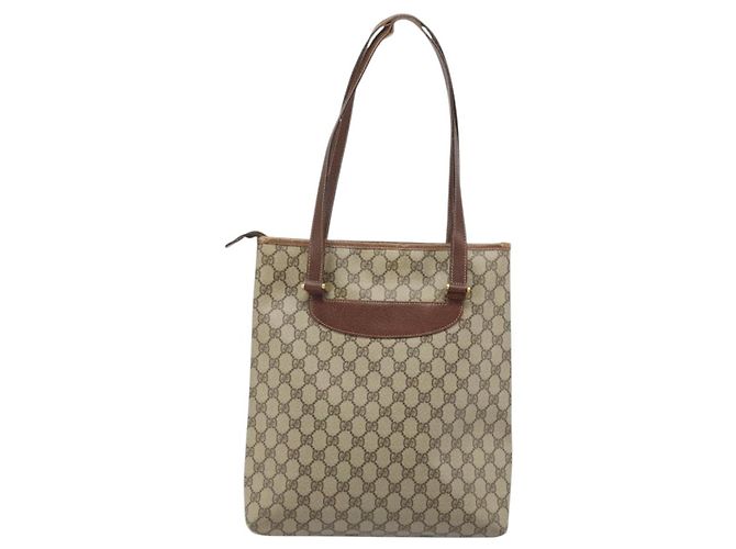 Gucci Borsa Tote GG Supreme in PVC beige e oro 002 39 6130 Auth BA11743 D'oro - vista 3