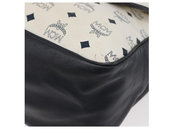 Borsa a spalla MCM Vicetos Logogram in pelle PVC bianca e oro Auth ka3568 Bianco D'oro - vista 11