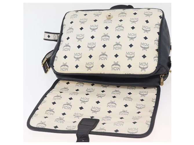 Borsa a spalla MCM Vicetos Logogram in pelle PVC bianca e oro Auth ka3568 Bianco D'oro - vista 15