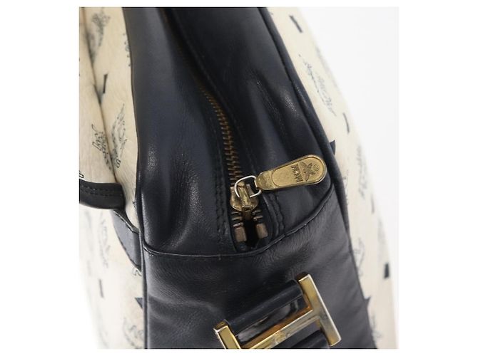 Borsa a spalla MCM Vicetos Logogram in pelle PVC bianca e oro Auth ka3568 Bianco D'oro - vista 16
