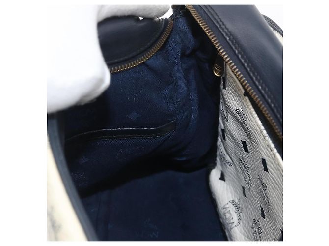 Borsa a spalla MCM Vicetos Logogram in pelle PVC bianca e oro Auth ka3568 Bianco D'oro - vista 19