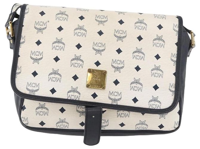 Borsa a spalla MCM Vicetos Logogram in pelle PVC bianca e oro Auth ka3568 Bianco D'oro - vista 2