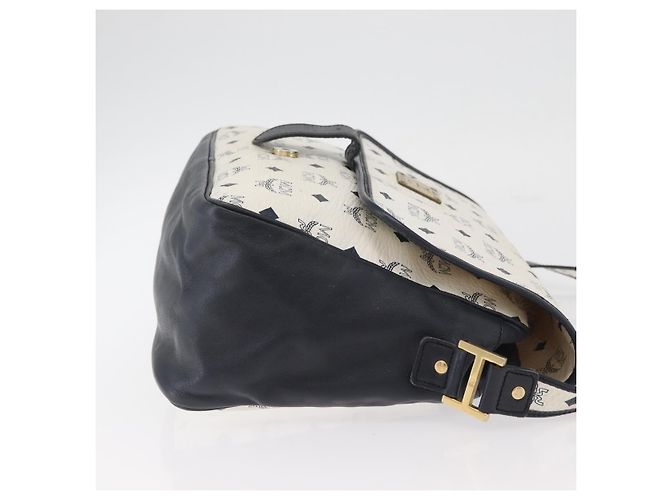 Borsa a spalla MCM Vicetos Logogram in pelle PVC bianca e oro Auth ka3568 Bianco D'oro - vista 4