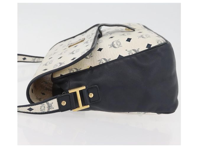 Borsa a spalla MCM Vicetos Logogram in pelle PVC bianca e oro Auth ka3568 Bianco D'oro - vista 5